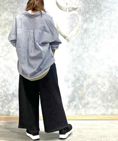 Q(キュー)の「配色ZIPデニムパンツ(デニムパンツ・レディース・ブラック/ブルー・MEDIUM)」の19枚目の写真