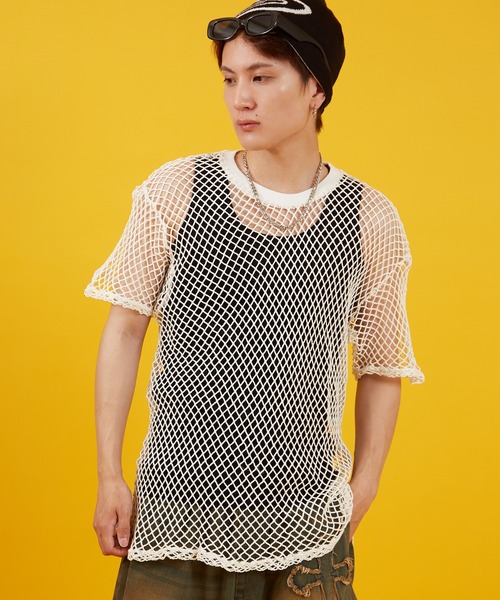 新品　正規品　ズンバ　ラスト　X S メッシュ　Ｔシャツ セール】粗メッシュ 半袖Tシャツ（その他トップス）｜improves（イン