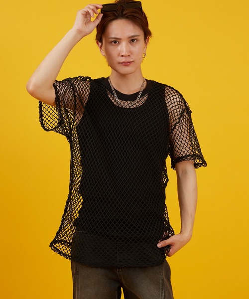 セール】粗メッシュ 半袖Tシャツ（その他トップス）｜improves（イン