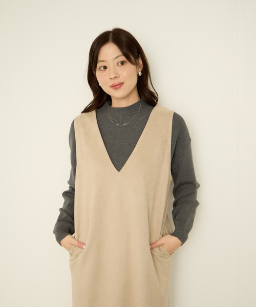 NAVY（ネイビー）の「nAvy スウェードポンチ ジャンパースカート（ジャンパースカート・レディース・ブラウン/ベージュ/ダークグレー・L/M）」の17枚目の写真