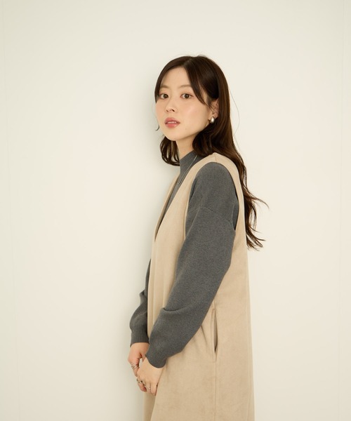 NAVY（ネイビー）の「nAvy スウェードポンチ ジャンパースカート（ジャンパースカート・レディース・ブラウン/ベージュ/ダークグレー・L/M）」の18枚目の写真