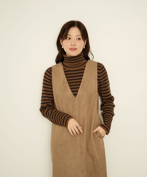 NAVY（ネイビー）の「nAvy スウェードポンチ ジャンパースカート（ジャンパースカート・レディース・ブラウン/ベージュ/ダークグレー・L/M）」の20枚目の写真