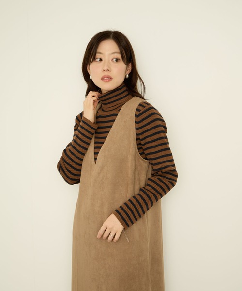 NAVY（ネイビー）の「nAvy スウェードポンチ ジャンパースカート（ジャンパースカート・レディース・ブラウン/ベージュ/ダークグレー・L/M）」の21枚目の写真