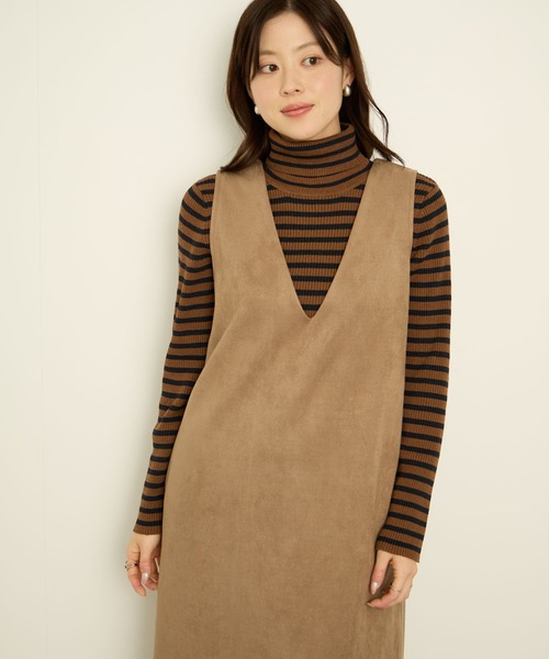 NAVY（ネイビー）の「nAvy スウェードポンチ ジャンパースカート（ジャンパースカート・レディース・ブラウン/ベージュ/ダークグレー・L/M）」の22枚目の写真