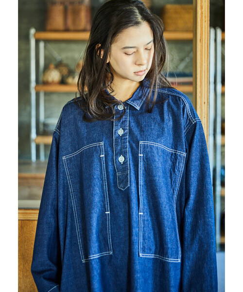 Orslow オアスロウ デニム シャツワンピース orSlow | デニム プルオーバーシャツワンピース WOMEN（シャツ