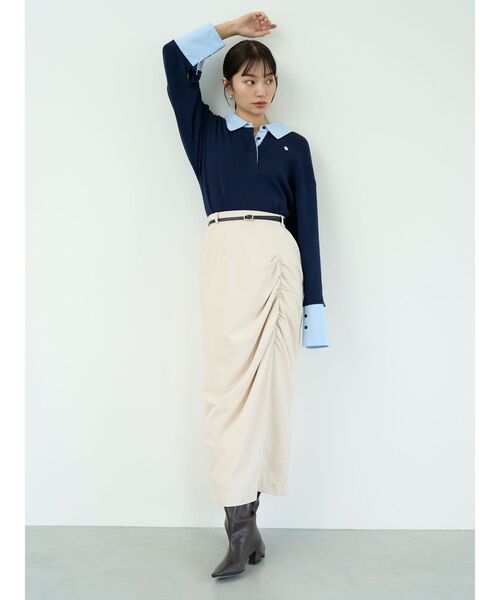 LAGUNAMOON（ラグナムーン）の「ドレープIラインスカート（スカート・レディース・ベージュ/ブラウン・SMALL/MEDIUM）」の13枚目の写真