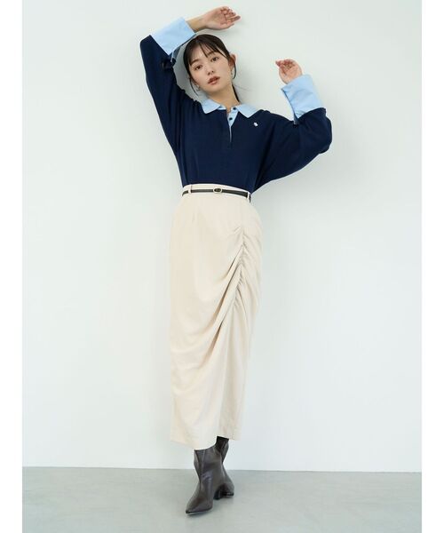 LAGUNAMOON（ラグナムーン）の「ドレープIラインスカート（スカート・レディース・ベージュ/ブラウン・SMALL/MEDIUM）」の14枚目の写真