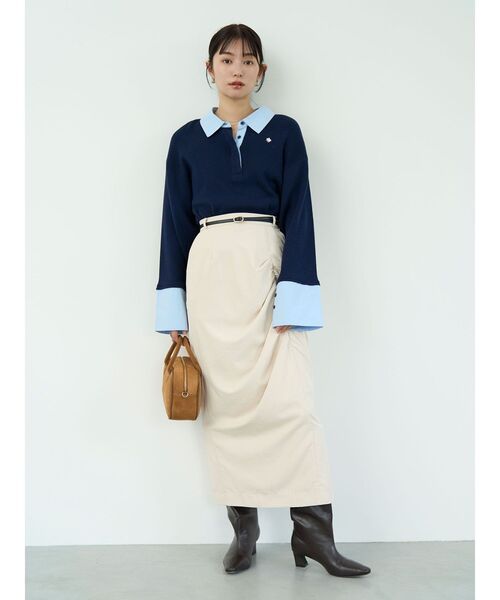 LAGUNAMOON（ラグナムーン）の「ドレープIラインスカート（スカート・レディース・ベージュ/ブラウン・SMALL/MEDIUM）」の17枚目の写真