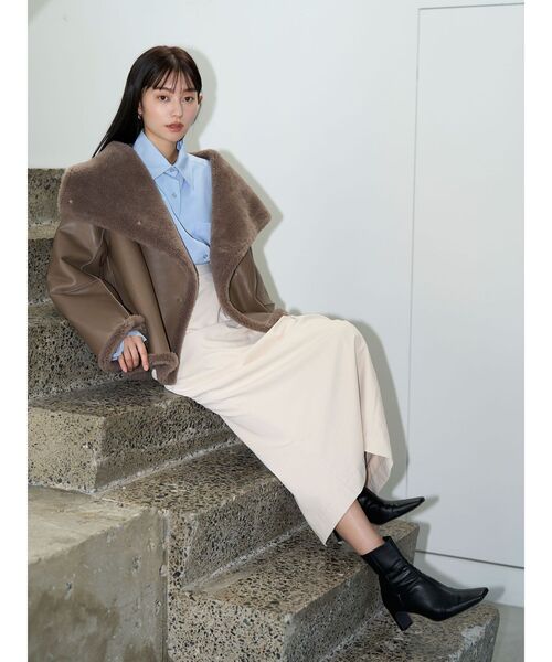 LAGUNAMOON（ラグナムーン）の「ドレープIラインスカート（スカート・レディース・ベージュ/ブラウン・SMALL/MEDIUM）」の19枚目の写真