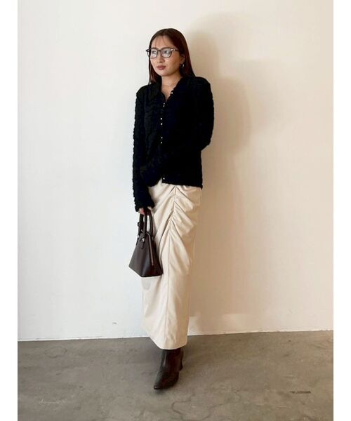 LAGUNAMOON（ラグナムーン）の「ドレープIラインスカート（スカート・レディース・ベージュ/ブラウン・SMALL/MEDIUM）」の3枚目の写真