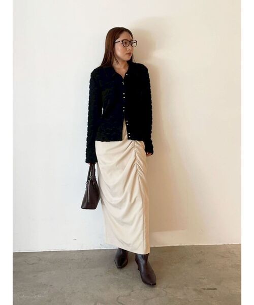 LAGUNAMOON（ラグナムーン）の「ドレープIラインスカート（スカート・レディース・ベージュ/ブラウン・SMALL/MEDIUM）」の4枚目の写真