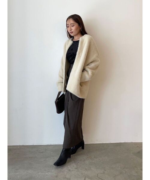 LAGUNAMOON（ラグナムーン）の「ドレープIラインスカート（スカート・レディース・ベージュ/ブラウン・SMALL/MEDIUM）」の8枚目の写真