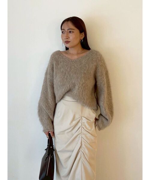 LAGUNAMOON（ラグナムーン）の「ドレープIラインスカート（スカート・レディース・ベージュ/ブラウン・SMALL/MEDIUM）」の16枚目の写真