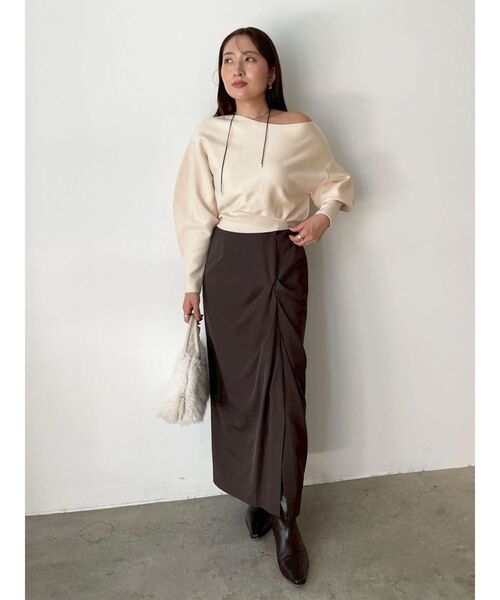 LAGUNAMOON（ラグナムーン）の「ドレープIラインスカート（スカート・レディース・ベージュ/ブラウン・SMALL/MEDIUM）」の20枚目の写真