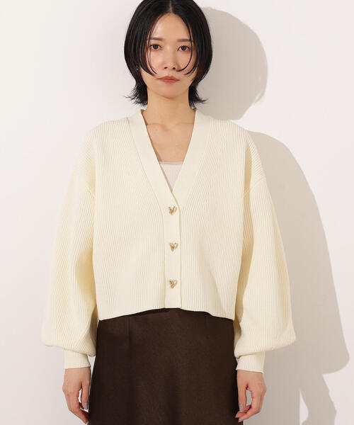 N.(N. Natural Beauty Basic)(エヌエヌナチュラルビューティーベーシック)の「ニュアンスハートボタンカーディガン(カーディガン/ボレロ・レディース・ピンク/オフホワイト/ネイビー・MEDIUM)」の16枚目の写真