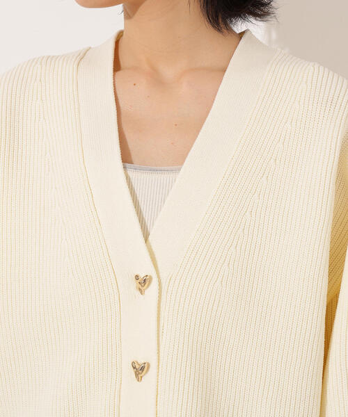 N.(N. Natural Beauty Basic)(エヌエヌナチュラルビューティーベーシック)の「ニュアンスハートボタンカーディガン(カーディガン/ボレロ・レディース・ピンク/オフホワイト/ネイビー・MEDIUM)」の19枚目の写真