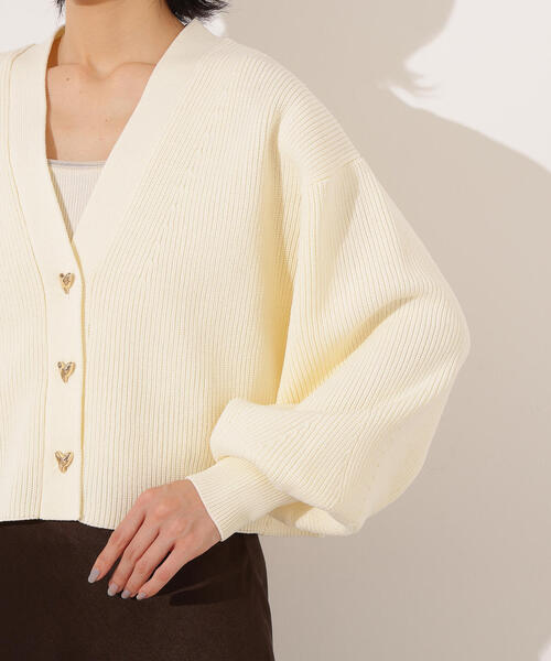 N.(N. Natural Beauty Basic)(エヌエヌナチュラルビューティーベーシック)の「ニュアンスハートボタンカーディガン(カーディガン/ボレロ・レディース・ピンク/オフホワイト/ネイビー・MEDIUM)」の20枚目の写真