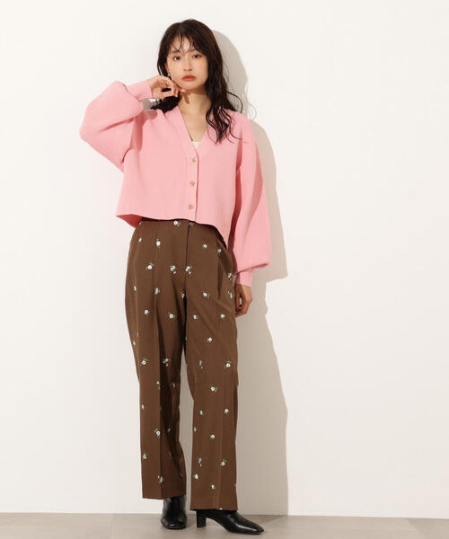 N.(N. Natural Beauty Basic)(エヌエヌナチュラルビューティーベーシック)の「ニュアンスハートボタンカーディガン(カーディガン/ボレロ・レディース・ピンク/オフホワイト/ネイビー・MEDIUM)」の4枚目の写真