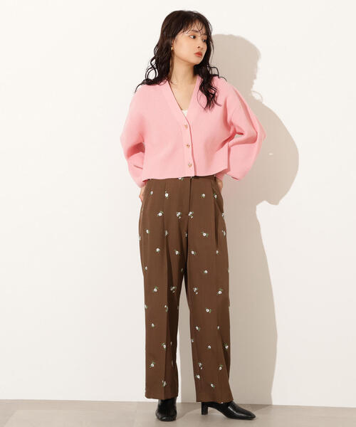 N.(N. Natural Beauty Basic)(エヌエヌナチュラルビューティーベーシック)の「ニュアンスハートボタンカーディガン(カーディガン/ボレロ・レディース・ピンク/オフホワイト/ネイビー・MEDIUM)」の5枚目の写真