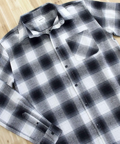 TopIsm(トップイズム)の「無地チェック長袖ネルシャツ(シャツ/ブラウス・メンズ・ネイビー×ホワイト/ブラック×ホワイト/ブラック/レッド系/ホワイト×ブラック/ブラウン系/ブラック系その他/アイボリー・L/XL/M)」の14枚目の写真