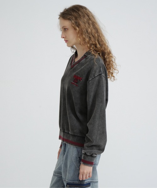 AVIREX（アヴィレックス）の「DEVIL DOG GARMENT DYE SWEAT/デビルドッグガーメントスウェット（スウェット・レディース・チャコールグレー/パープル・F）」の10枚目の写真