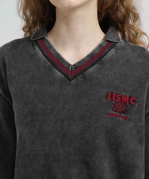 AVIREX（アヴィレックス）の「DEVIL DOG GARMENT DYE SWEAT/デビルドッグガーメントスウェット（スウェット・レディース・チャコールグレー/パープル・F）」の12枚目の写真