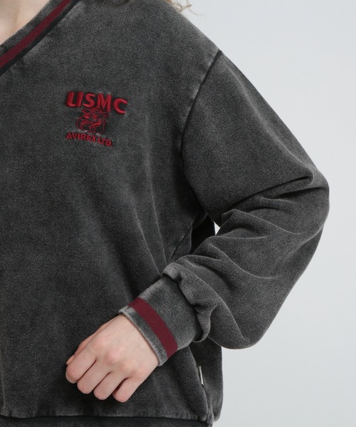 AVIREX（アヴィレックス）の「DEVIL DOG GARMENT DYE SWEAT/デビルドッグガーメントスウェット（スウェット・レディース・チャコールグレー/パープル・F）」の13枚目の写真