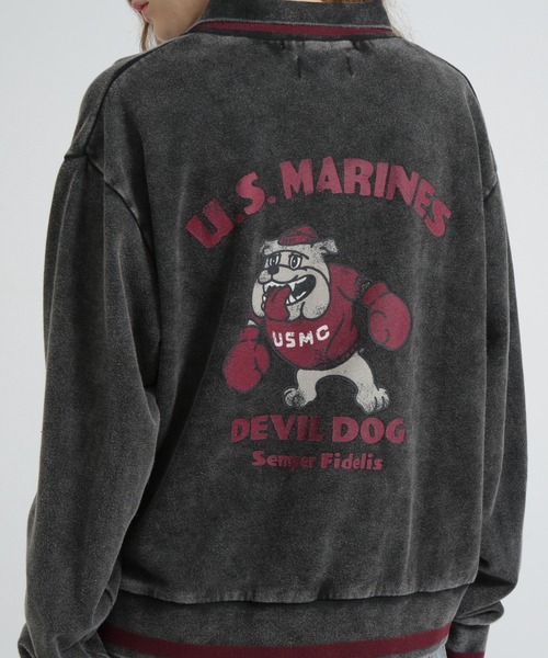 AVIREX（アヴィレックス）の「DEVIL DOG GARMENT DYE SWEAT/デビルドッグガーメントスウェット（スウェット・レディース・チャコールグレー/パープル・F）」の15枚目の写真