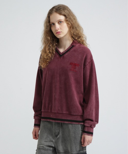 AVIREX（アヴィレックス）の「DEVIL DOG GARMENT DYE SWEAT/デビルドッグガーメントスウェット（スウェット・レディース・チャコールグレー/パープル・F）」の19枚目の写真