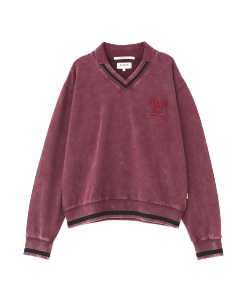 AVIREX（アヴィレックス）の「DEVIL DOG GARMENT DYE SWEAT/デビルドッグガーメントスウェット（スウェット・レディース・チャコールグレー/パープル・F）」の22枚目の写真