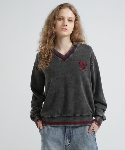 AVIREX（アヴィレックス）の「DEVIL DOG GARMENT DYE SWEAT/デビルドッグガーメントスウェット（スウェット・レディース・チャコールグレー/パープル・F）」の6枚目の写真