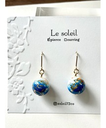 【Le soleil】艶やか　唐草ビーズピアス(MA)