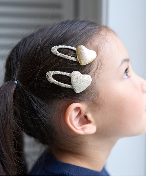 セール】キラキラハートヘアクリップ2Pセット（その他ヘアアクセサリー
