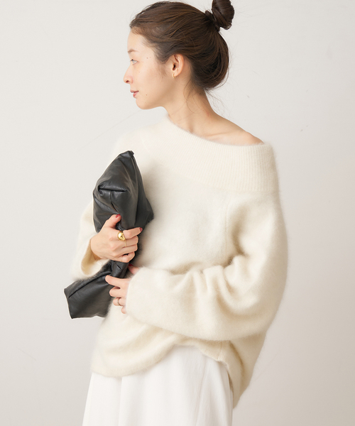 plage(プラージュ)の「Fur Off Neck ニット(ニット/セーター・レディース・ホワイト/ブラウン/キャメル・FREE)」の12枚目の写真