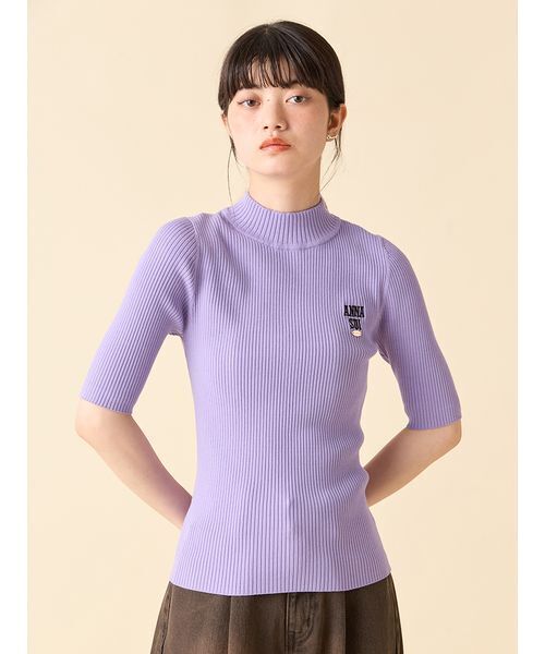 LILY BROWN ×ANNA SUI】ロゴ刺繍ハイネックリブニット（ニット  