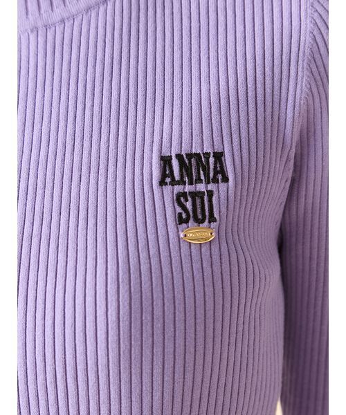 セール】【LILY BROWN ×ANNA SUI】ロゴ刺繍ハイネックリブニット