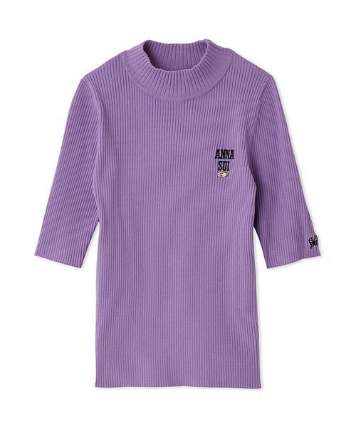 セール】【LILY BROWN ×ANNA SUI】ロゴ刺繍ハイネックリブニット