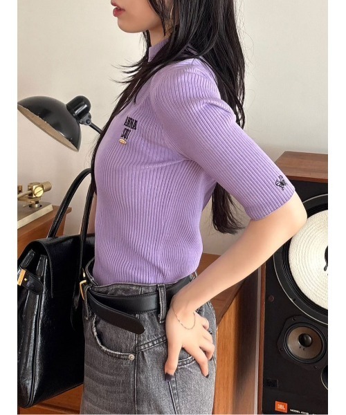 LILY BROWN ×ANNA SUI】ロゴ刺繍ハイネックリブニット（ニット  