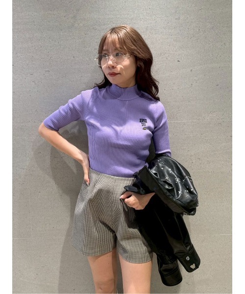 LILY BROWN ×ANNA SUI】ロゴ刺繍ハイネックリブニット（ニット  