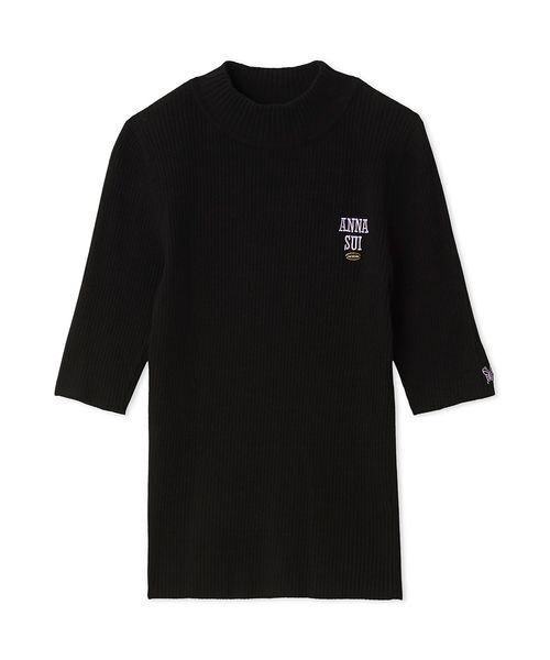 セール】【LILY BROWN ×ANNA SUI】ロゴ刺繍ハイネックリブニット