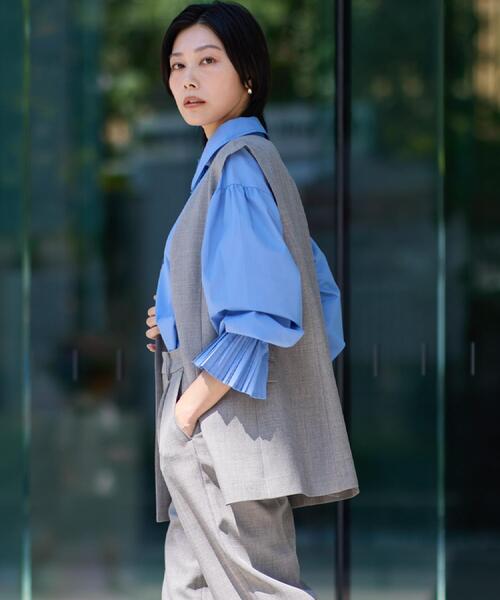 THE SHOP TK (ザ ショップ ティーケー )の「ノーカラージレ【セットアップ可/洗濯機OK】/CAVIANシリーズ(ベスト・レディース・スミクロ/チャコールグレー・13/12)」の5枚目の写真
