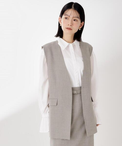 THE SHOP TK (ザ ショップ ティーケー )の「ノーカラージレ【セットアップ可/洗濯機OK】/CAVIANシリーズ(ベスト・レディース・スミクロ/チャコールグレー・13/12)」の7枚目の写真