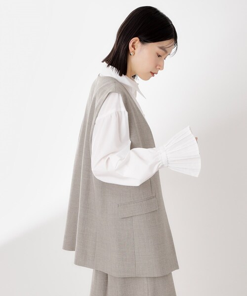 THE SHOP TK (ザ ショップ ティーケー )の「ノーカラージレ【セットアップ可/洗濯機OK】/CAVIANシリーズ(ベスト・レディース・スミクロ/チャコールグレー・13/12)」の8枚目の写真