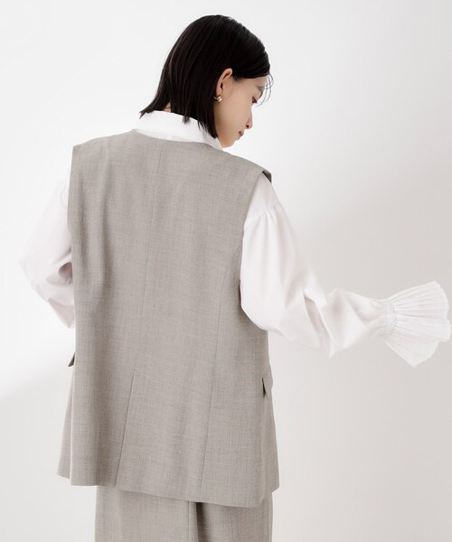 THE SHOP TK (ザ ショップ ティーケー )の「ノーカラージレ【セットアップ可/洗濯機OK】/CAVIANシリーズ(ベスト・レディース・スミクロ/チャコールグレー・13/12)」の9枚目の写真