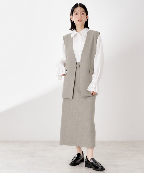 THE SHOP TK (ザ ショップ ティーケー )の「ノーカラージレ【セットアップ可/洗濯機OK】/CAVIANシリーズ(ベスト・レディース・スミクロ/チャコールグレー・13/12)」の10枚目の写真