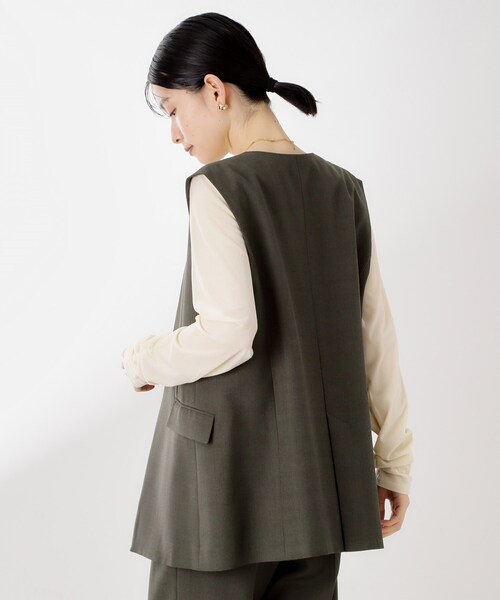 THE SHOP TK (ザ ショップ ティーケー )の「ノーカラージレ【セットアップ可/洗濯機OK】/CAVIANシリーズ(ベスト・レディース・スミクロ/チャコールグレー・13/12)」の13枚目の写真