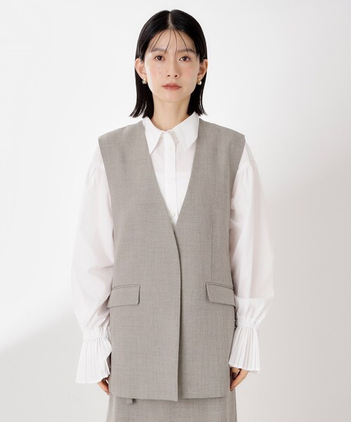 THE SHOP TK (ザ ショップ ティーケー )の「ノーカラージレ【セットアップ可/洗濯機OK】/CAVIANシリーズ(ベスト・レディース・スミクロ/チャコールグレー・13/12)」の16枚目の写真