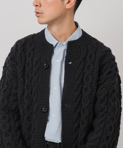 EDIFICE（エディフィス）の「E. オーバー カーディガン ハンドニット（カーディガン/ボレロ・メンズ・パープル系その他/グレー/ブラック・LARGE/MEDIUM）」の2枚目の写真