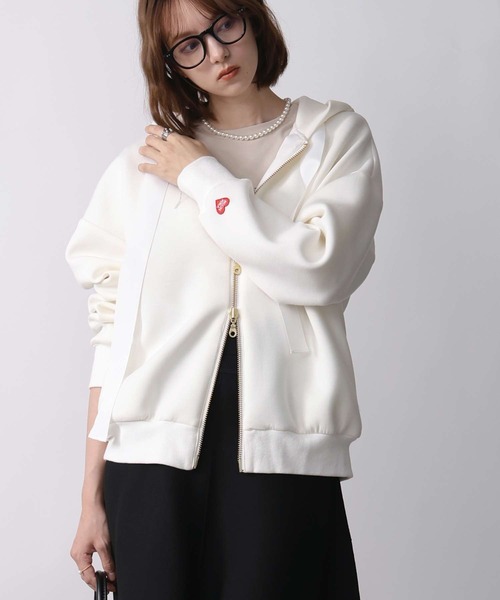 PICCIN PERLA（ピッチンペルラ）の「ダンボールビッグフーディー(UNISEX)（パーカー・レディース・ブラック/オフホワイト・M）」の9枚目の写真