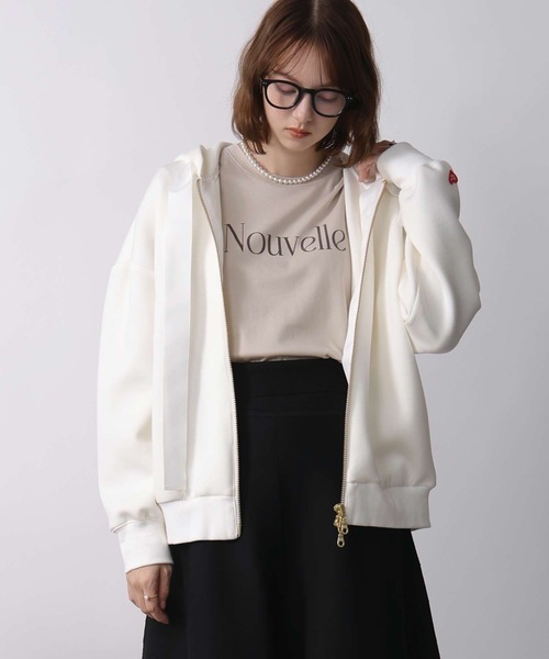 PICCIN PERLA（ピッチンペルラ）の「ダンボールビッグフーディー(UNISEX)（パーカー・レディース・ブラック/オフホワイト・M）」の12枚目の写真